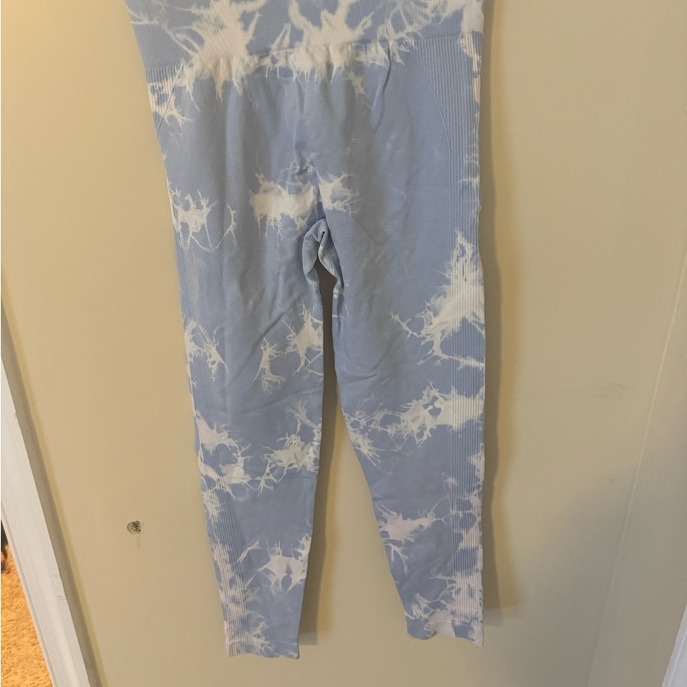 Kids Blue Tie-Dye Leggings